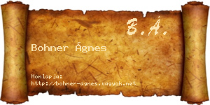 Bohner Ágnes névjegykártya