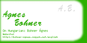 agnes bohner business card