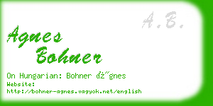 agnes bohner business card